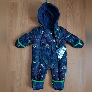 Navy Dinosaur Snow Suit 6/9M